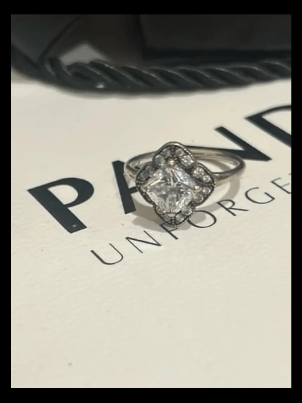 Pandora Crystallized Floral Fancy Ring 190966CZ, Size 7 verified at store
